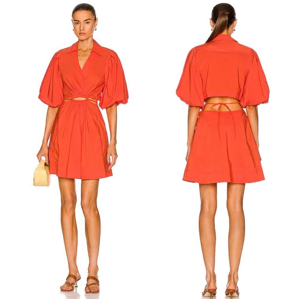 JONATHAN SIMKHAI | Aulora Cut-Out Poplin Mini Dress Dize: XS
